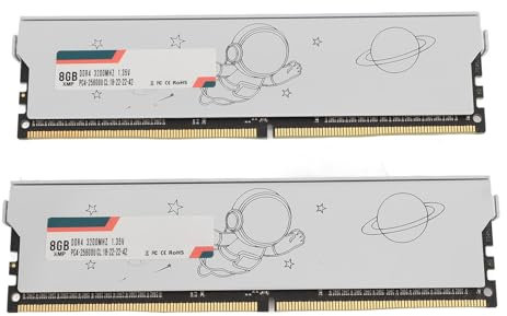 DDR4 RAM XMP, Desktop-Gaming-PC-Speichermodul mit Hoher Dichte, Metallgehäuse, 28800 25600 3200 MHz, 1,35 V, für Desktop-Computer (DDR4 3200 MHz 16 GB (2 x 8 GB))