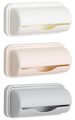 Grtheenumb Trash Bag Holder, 3PCS Trash Bag Dispenser PP Plastic Trash Bag Holder for Plastic Bag Organizer, No Punching Wall Mounted Garbage Bag Dispenser for Kitchen Bathroom Laundry Room