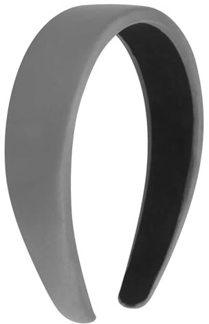 YOCDNOV 1 Stück Retro-Stil - samtgepolsterte Stirnbänder – klassisches rosa Stirnband, Haarband, Damen, breites Stirnband, 3 cm, Haar-Accessoires(grau)