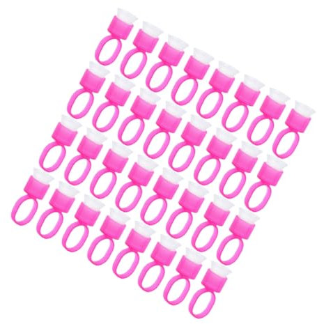 Didiseaon 50 Piezas Anillo De Copa De Color Para Extensiones De Pestañas Soporte Portátil Para Pestañas Anillo De Plástico Uso Salón De Belleza