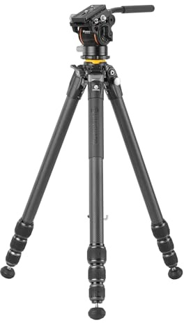 Vanguard Veo 5 264CV14 Trípode para telescopio terrestre | Con columna, Rótula de vídeo, Fibra de Carbono, Cerrado: 57,5cm, Extendido: 168cm, Soporta hasta 8kg
