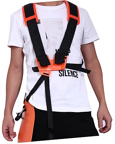 ORFOFE Strimmer Harness Back Support Padded Shoulder Harness Strap for Hedge Brush Pruner Comfortable Trimmer Belt Orange