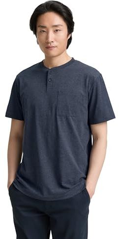 Tom Tailor Herren Henley T-Shirt mit Brusttasche