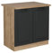 Vicco Spülenunterschrank R-Line, Küchenunterschrank für die Spüle, Anthrazit Landhaus, 80 cm, AP Eiche