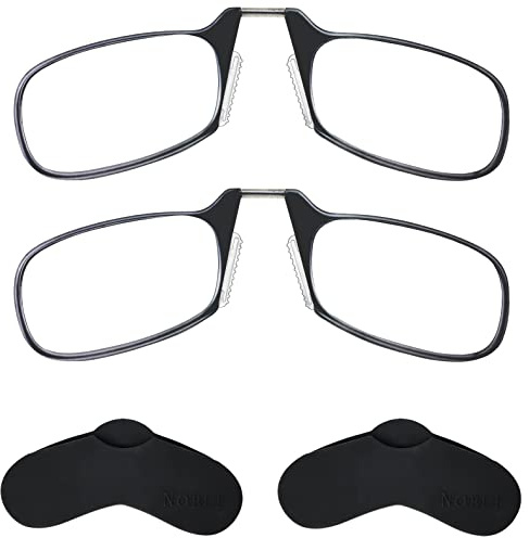 Noble Ultra Slim Flat Reading Glasses – Armless Folding Readers for Men and Women – Thin Flexible Frame – Compact Pocket Size – Lightweight Portable Eyewear – 2 Pack