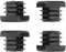 PATIKIL 3/4 Inch Plastic Tubing End Caps, 4 Pcs Square Hole Plug Insert for Round Iron Pipe Chair Leg Table Bookshelves Patio Furniture, Black