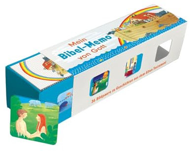 Butzon 6 Bercker Mein Bibel-Memo von Gott – Biblisches Memo-Spiel mit 36 Bildpaaren & Begleitheft – Spielspaß mit Lerneffekt zur Erstkommunion – Geschenk zu Weihnachten oder Ostern