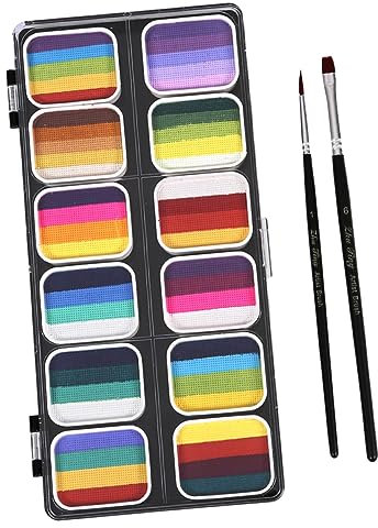 Happyyami Pinturas Colores Congradientes Paleta De Pintura Facial Para Maquillaje De Facial Corporales Para Adultos Kit De Para Halloween
