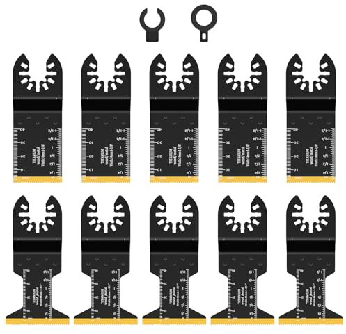 10tlg Multitool Sägeblätter M42 Bimetall Titan Oszillierendes Sägeblatt zum Schneiden von Metall Holznägeln Multifunktionswerkzeug Zubehör Kompatibel mit Ein-hell Craft-sman Mil-waukee und mehr