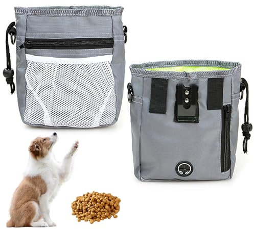 Omnikryp Porta Premietti per Cani, Borsa Addestramento Cane con Dispenser per Cacca Integrato Tessuto Oxford, Cani Snack Sacca con 3 Modi di Indossare, Borsa Porta Snack Cane per Viaggio, Uso Esterno
