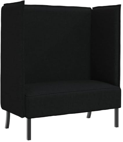 vidaXL Hoher Rücken Sofa 101cm Schwarz Stoff | Hält dich bequem und gibt dir genau die Unterstützung, die du brauchst, Schickes Design passt zu jedem Raum,