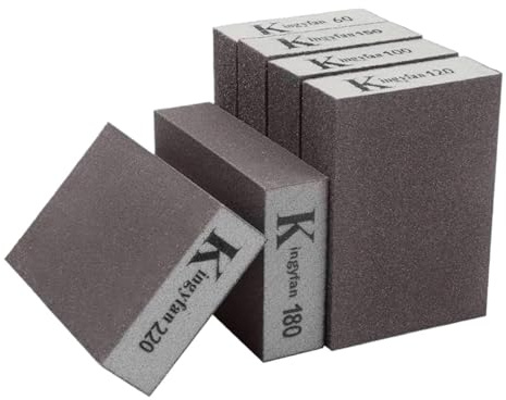 6 pezzi Spugne Abrasive, Set Spugna Abrasiva Per Lucidare Legno, Plastica, Metallo, Parete, Pavimento, Lavabili e Riutilizzabili Blocchi Abrasivi(Grane 60/100/120/150/180/220)