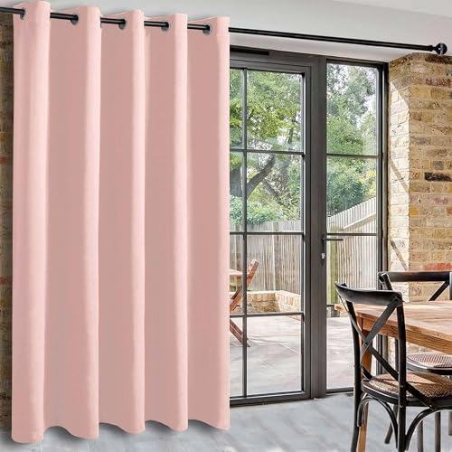 DWCN Rideau Thermique Isolant Anti Froid et Chaleur Rose L203xH213 cm 1 Panneaux Occultant Rideaux Separation à Oeillets Rideau Phonique Anti Bruit Protection la Vie Privée pour Salon/Chambre/Bureau