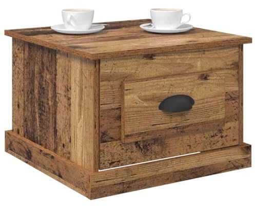vidaXL Coffee Table Old Wood 50 x 50 x 35 cm Engineered Wood, Living Room, Modern Coffee Table, Stylish Decorative, Practical Home Furniture for Social and Personal Space Usage