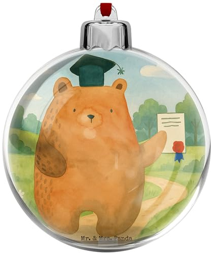 Mr. & Mrs. Panda christbaumkugel Bär Prüfung Design - Geschenk, Abschlusszeugnis, weihnachtsbaumkugeln, Weihnachtskugel Kunststoff, Abitur, Bestanden, weihnachtskugeln, Zeugnis, Prüfungen, Teddybär