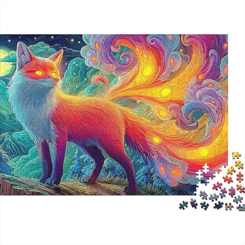 Regenbogenfochs 1000 Pieces Jigsaw Puzzle Flamme Nine Tailed Fox Kunst Recycled Cardboard Unisex 12+ Educational Screen-Free Activity Best Gift 70x50cm/1000pcs