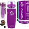 Hydracy Trinkflasche für Fruchtschorlen 1L -Sport Wasserflasche mit Zeitmarkier Langem Infuser und Isolierhülle -Detox Sportflasche +27 Köstlichen Rezepten Aufgegossenes Wasser eBook Geschenk - Lila