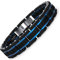 COOLMAN Armband Herren Schmuck Herrenarmband Edelstahl Männer Armbänder Herrenschmuck Einstellbarem Blau & Schwarz 16,5-17,5 cm