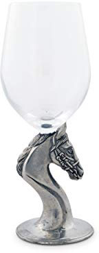 Vagabond House Weinglas, mundgeblasen, mit Vollblut Pferde-Stiel und Sockel – 21,6 cm hoch