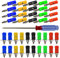 Senvenelec 40 Pcs Connettore a banana, adattatore per morsettiera banana 4mm, terminale per connettore banana, connettore femmina per pannello banana - 5 colori（20 maschio+20 femminile）