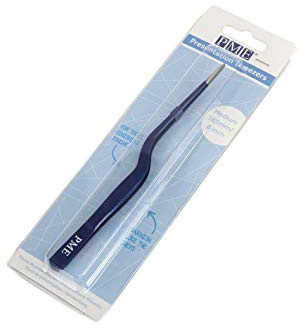 PME Pince de présentation Pince Épiler en Acier Inoxydable Bleu Taille M 165 mm