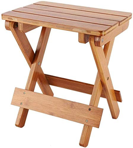 Outdoor Massiv Teakholz Tablett Tisch, Faltbare Massivholz Kids Square Hocker Tragbare Haushaltsmöbel Klapp Beistelltisch Perfekt Für Den Strand, Camping, Picknicks