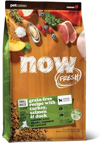 Now Fresh Grain-Free Small Breed Senior Dry Dog Food with Turkey, Salmon & Duck, Premium Kibble with Real Poultry & Fish, Chicken-Free, Added Glucosamine & Chondroitin for Healthy Joints, 3.5 lb Bag