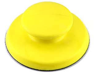 QWORK® Round Hand Sanding Block, Hand Polishing Block with Hook and Loop Disc Ideal for Woodworking Home Crafts Automobile (5 Inch)