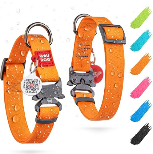 WAUDOG Halsband Hund Wasserfest Verstellbar für Große, Mittelgroße und Kleine Hunde - Welpen Halsband