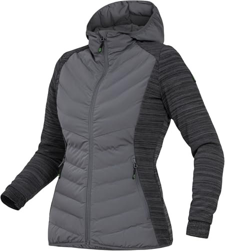 Leibwächter Damen Hybridjacke Winterjacke Übergangsjacke Jacke Casual Line mit Kapuze (42, grau)
