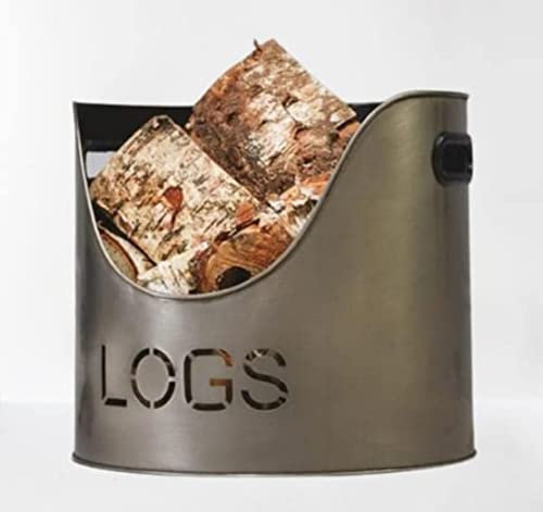 tradefirst Log Holders For Wood Burner Log Holder For Fireplaces Bronze Log Baskets For Wood Burner Fire Accessories Metal Log Holder Fireplace Log Holder H30 X D2cm