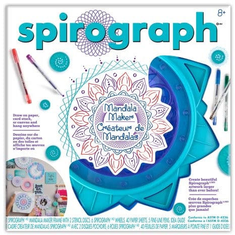 Spirograph - Mandala-Kunst-Set: Mandala-Herstellung mit einfach zu bedienenden Rädern und Schablonen-Designs, für Kinder ab 8 Jahren
