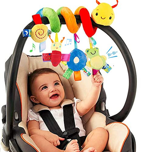 FPVERA Spirale Spielzeug Kinderwagen Baby Autositz, Krippe, Bett Hängen Spielzeug Babyschale Aktivitäten Spirale Baby Früherziehung Spielzeug Spielen für Kleinkind Jungen Mädchen ab 0+ Monaten