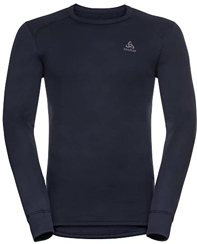 Odlo Thermounterwäsche für Herren Active Warm Langarm | Dark Sapphire | Größe 3XL | Thermoshirt | Warme Skiunterwäsche