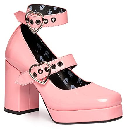 LAMODA Femme Chrome Heart Chaussures de Court, Rose Brevet, 37 EU