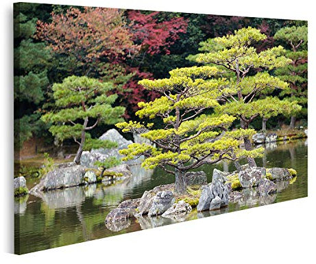 islandburner Tableau sur toile Jardin zen japonais dans le parc du temple Kinkakuji à Kyoto Peintures Impressions Art Poster Mural
