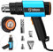 2000W Heat Gun, GoGonova 50℃-650℃ Hot Air Gun with 7 Modus, 2 Airflow, 5 Nozzles for Shrink Tubing, Wrap, Crafts, Soldering