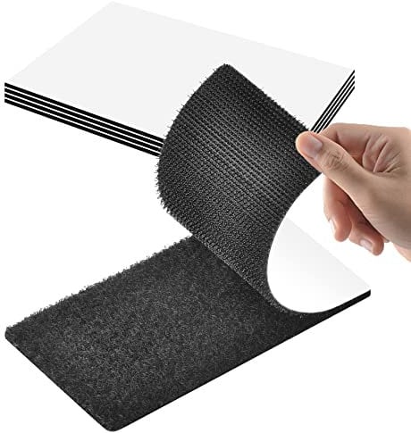 Rusoz Klettband Selbstklebend Extra Stark 4 Paare,Größe 10cm×20cm Klettverschluss Selbstklebend Schwarz Klettband Zum Nähen Nylon Klett Klebepads Für Häusliche Dekoration Und Auto