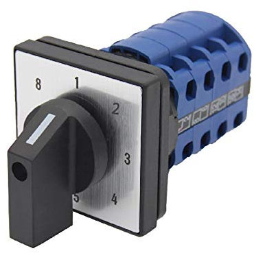 HOOCOM Commutatore rotativo a 8 Posizioni Commutatore a camme rotativo 660V 20A 16 terminali Interruttore Elettrico del Motore di Controllo a 4 Poli