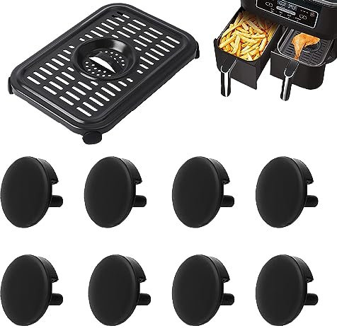 Chengziyue 8PCS Air Fryer Rubber Bumpers for Ninja Air Fryers, Upgraded Air Fryer Rubber Feet Silicone Rubber Tabs Sides Parts Tips for Ninja DZ201/DZ401/AD350CO/DZ090/DZ100 Foodi Air Fryer