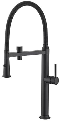XJTNLB 3 Wege Küchenarmatur mit Brause Ausziehbar Flexibler Wasserhahn Osmose Armatur Küche Einhebel Spültischarmaturen Osmoseanlage Direkt an Wasserhahn,Wasserhahn Schwarz Küche