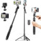 60 Phone Tripod & Selfie Stick - All in One Extendable Cell Phone Tripod 360° Rotation with Remote, Portable Tripods Stand for iPhone Travel Selfie Stick Camera Holder for Video Recording