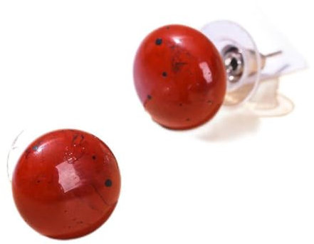 Damen Ohrstecker Stein,Stilvolle Ohrläppchen-Ohrringe Aus Naturstein, Glückskugel-Ohrstecker, Roter Jaspis-Ohrschmuck, Geeignet Für Den Täglichen Gebrauch, Geschenke Für Frauen