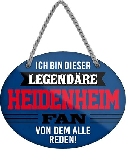 Blechschild ''Ich bin dieser legendäre Heidenheim Fan'' 18x14cm Geschenk Lustige Sprüche Feier Vintage Retro Geburtstag Deko Party Überraschung Fan Fußball Mannschaft Verein Bolzen