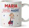 Mugffins Tazza Personalizzata in ceramica per MAMMA/MADRE 11 oz / 350 ml - In italiano - Sei Super! - Idea regalo per compleanno, anniversario, natale