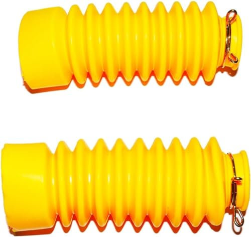 2 Yellow Motorcycle Front Fork Dust Covers Gaiters Boots 28mm 43mm 140mm