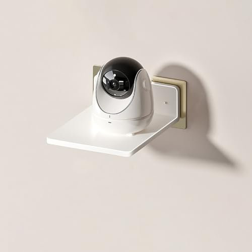 LNGFSH Projektor Regal, Multimedia Regal Wandregal für TV Box/Router/Kabel-Boxen/Hi-Fi Receiver/DVD-Player/Blu-Ray Player/TV Zubehör, Aluminium Ablage für Elektronik, Wand Halterung (Weiß,12cm)