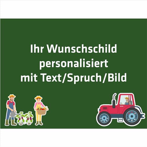 INDIGOS UG - Aluverbundplatte Schild - Beruf - Landwirt - 80x60 cm - Firmenschild - wetterfest personalisiert mit Foto, Logo und Text - individuelle Schilder für Tür, Wand, Büro Garage