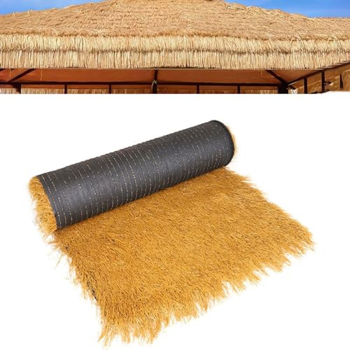 Techo De Paja Sintética, Rollo De Paja Mexicana Artificial, Decoración De Techo De Paja Resistente Al Fuego, Decoración De Bares Y Fiestas Hawaianas, Terraza De Cerca De Jardín (Size:1*1m(3.2*3.2ft))