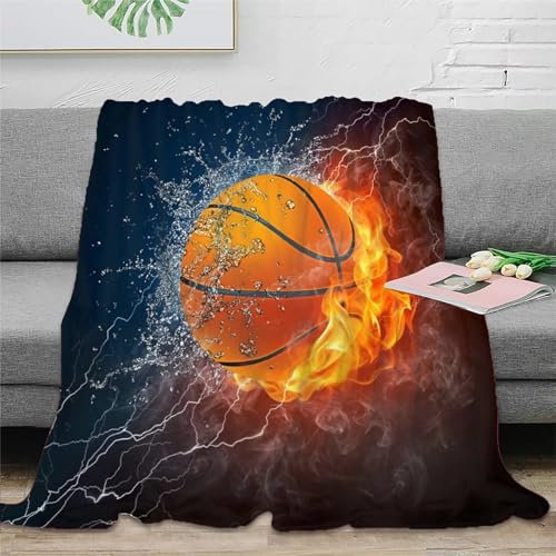Basketball Plush Blanket 3D Print Blanket Sofa Blanket Warm Fuzzy Blanket Gifts for Bed Sofa Chair and Couch Gifts Für Kinder Teenager Erwachse 80x90inch(200x230cm)